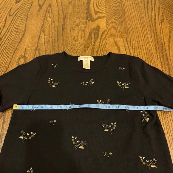 Jones New York Vintage Womens Pure Merino Wool Beaded Sweater Size SP Petite - Picture 10 of 11